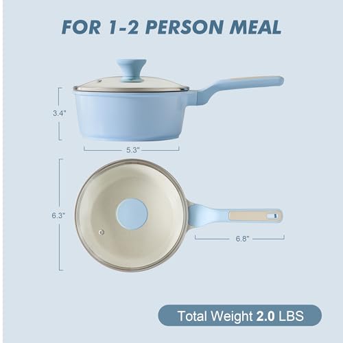 SENSARTE Nonstick Saucepan with Lid for Everyday Cooking