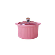 Colorful Large Soup Pot with Glass Lid & Steamer Insert