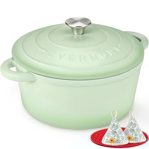 Overmont 5.5-Qt Enameled Cast Iron Dutch Oven with Lid