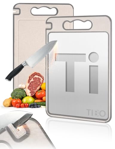 TIBO Titanium Cutting Board with Built-In Knife Sharpener