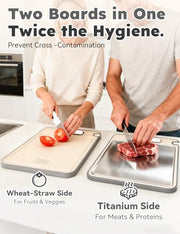 TIBO Titanium Cutting Board with Built-In Knife Sharpener