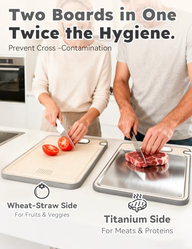 TIBO Titanium Cutting Board with Built-In Knife Sharpener