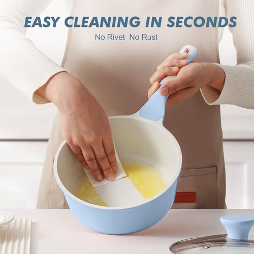 SENSARTE Nonstick Saucepan with Lid for Everyday Cooking