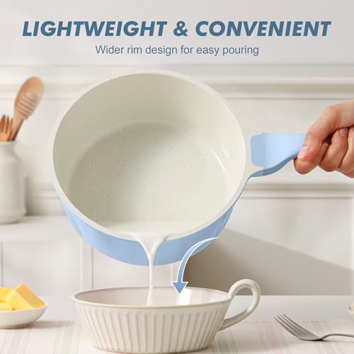 SENSARTE Nonstick Saucepan with Lid for Everyday Cooking
