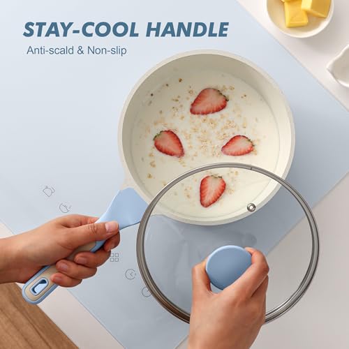SENSARTE Nonstick Saucepan with Lid for Everyday Cooking