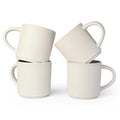 DeeCoo 12 oz Matte White Stoneware Coffee Mugs, Set of 4