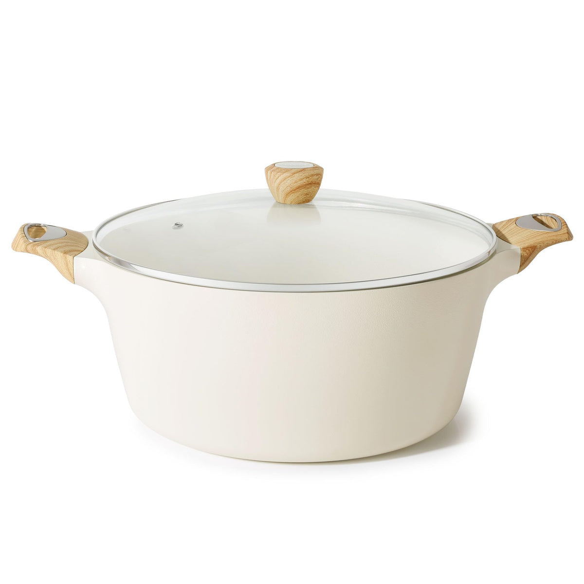 SENSARTE Ceramic Nonstick Stock Pot with Lid for Induction