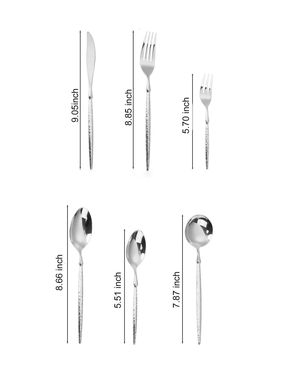 Ballet Hammered 304 Stainless Steel Flatware Set