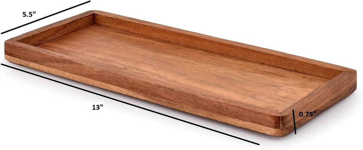 NIRMAN Acacia Wood Rectangular Serving Platters, Set of 3