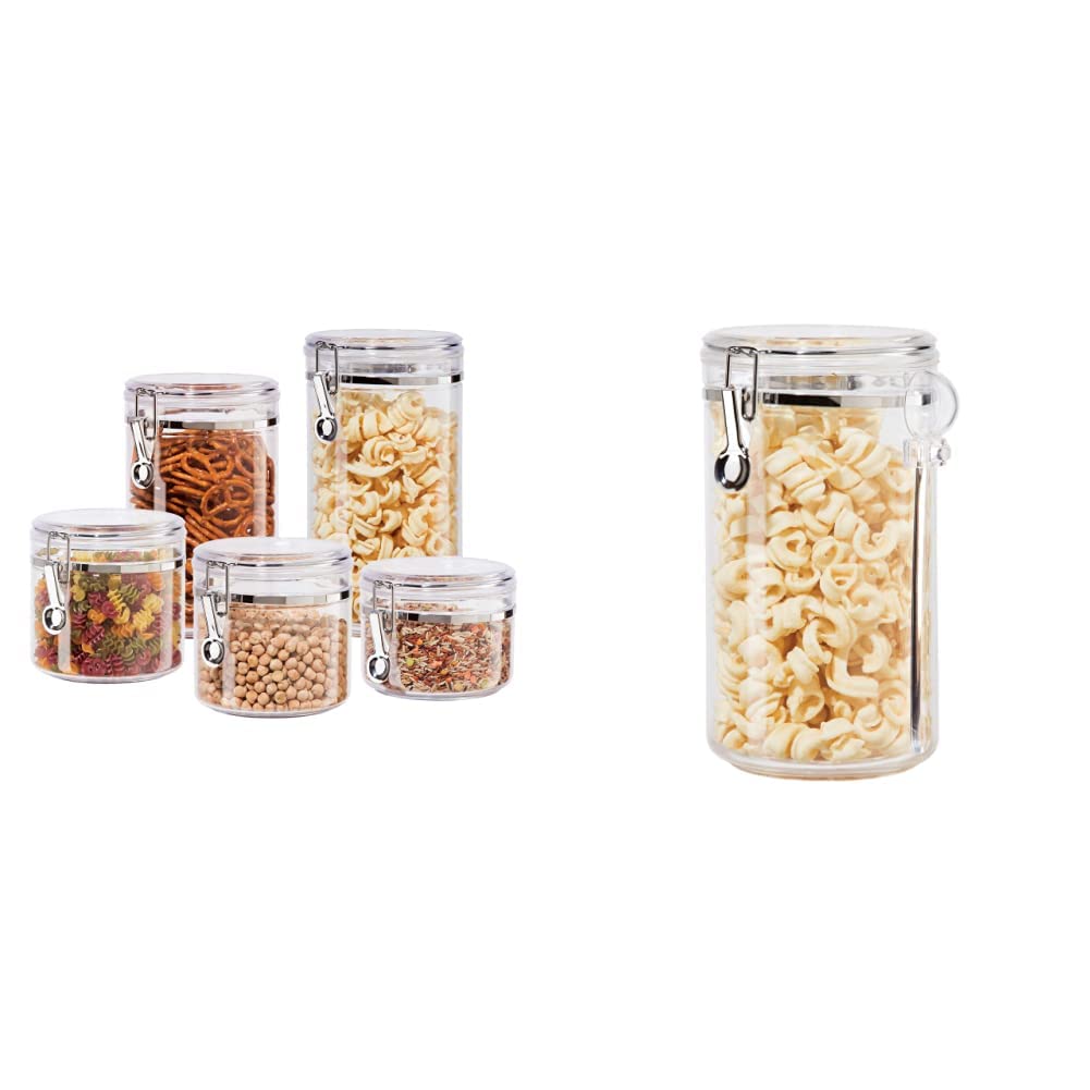 Oggi Airtight Clear Canister Set with Clamp Lids