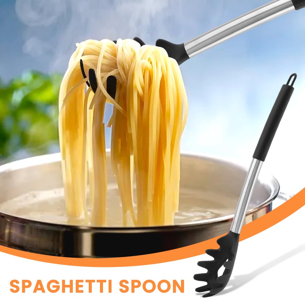 3-Piece Spaghetti Spoon, Pasta Fork & Tongs Set