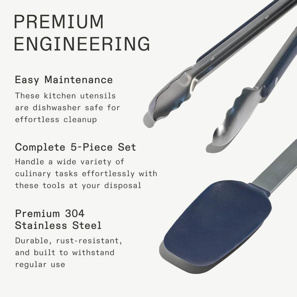 Made In Stainless Steel Kitchen Utensil Set, 5-Piece