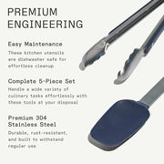 Made In Stainless Steel Kitchen Utensil Set, 5-Piece