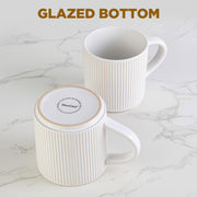 DeeCoo 12 oz Matte White Stoneware Coffee Mugs, Set of 4