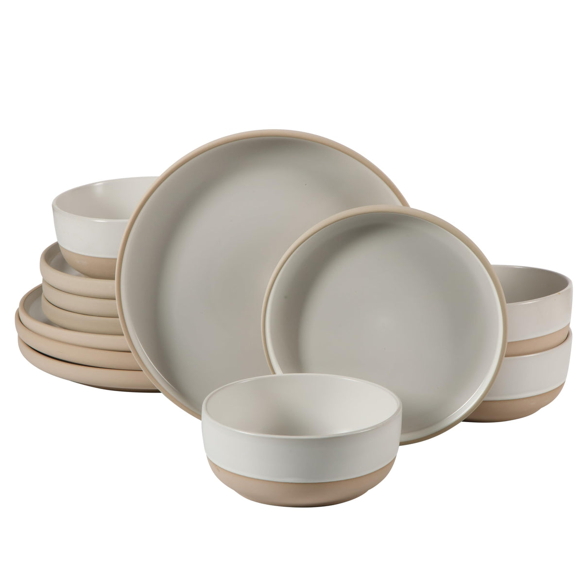 Gibson Home 12-Piece Plates & Bowls Dinnerware Set for 4