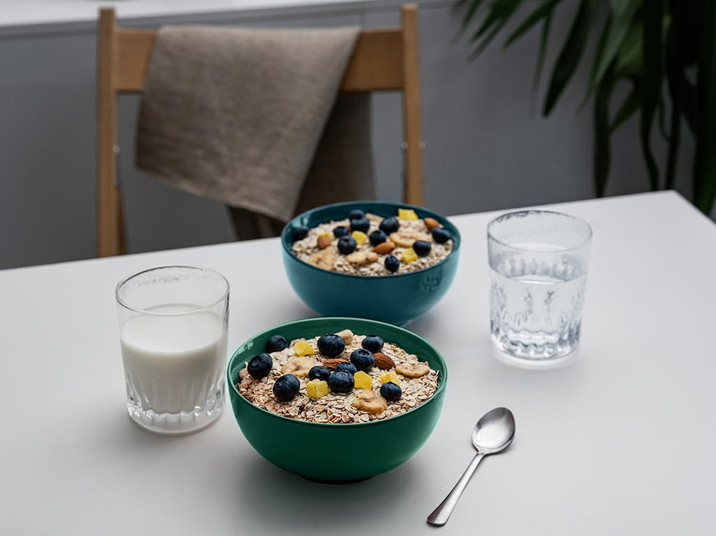 KooK Deep Porcelain Soup & Cereal Bowls for Everyday Dining