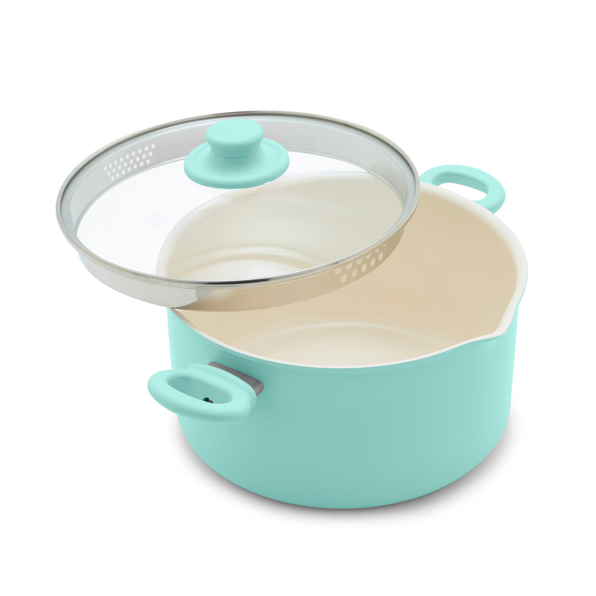 GreenLife 6-Qt Ceramic Nonstick Stockpot with Straining Lid