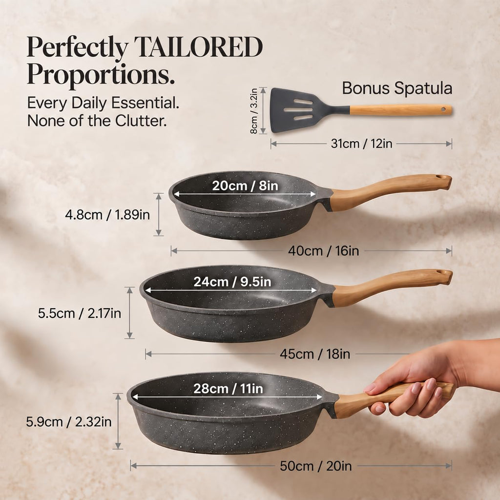 ITSMILLERS Nonstick Deep Frying Pan & Skillet Set