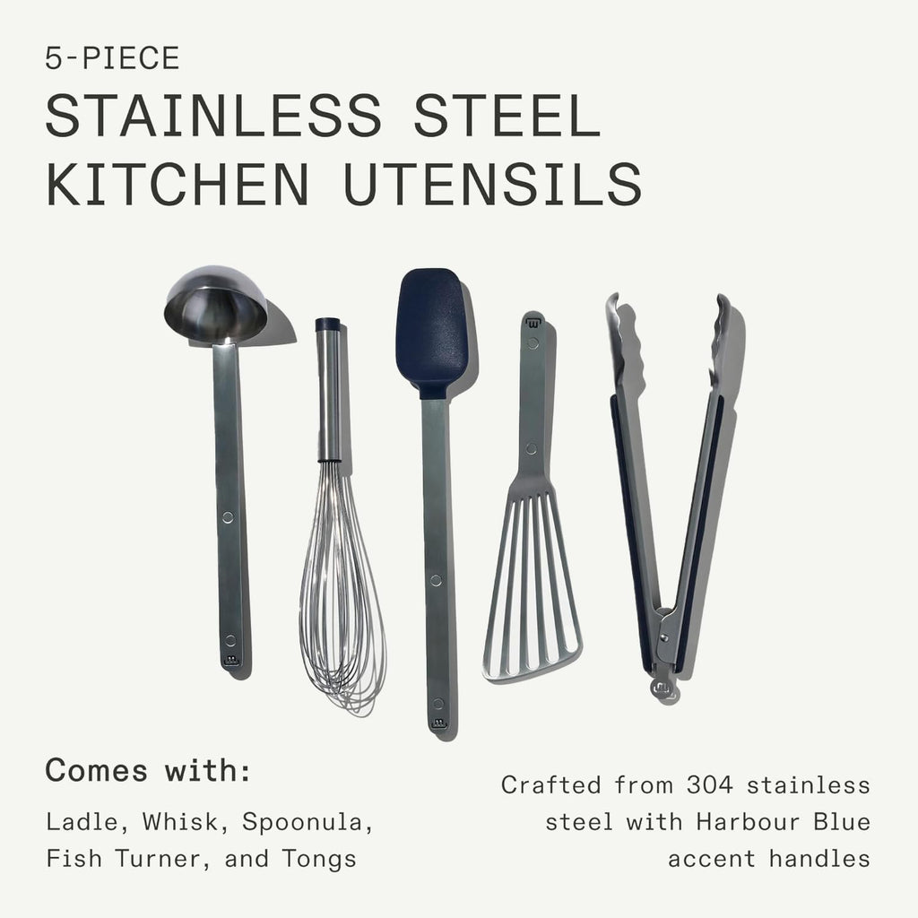 Made In Stainless Steel Kitchen Utensil Set, 5-Piece