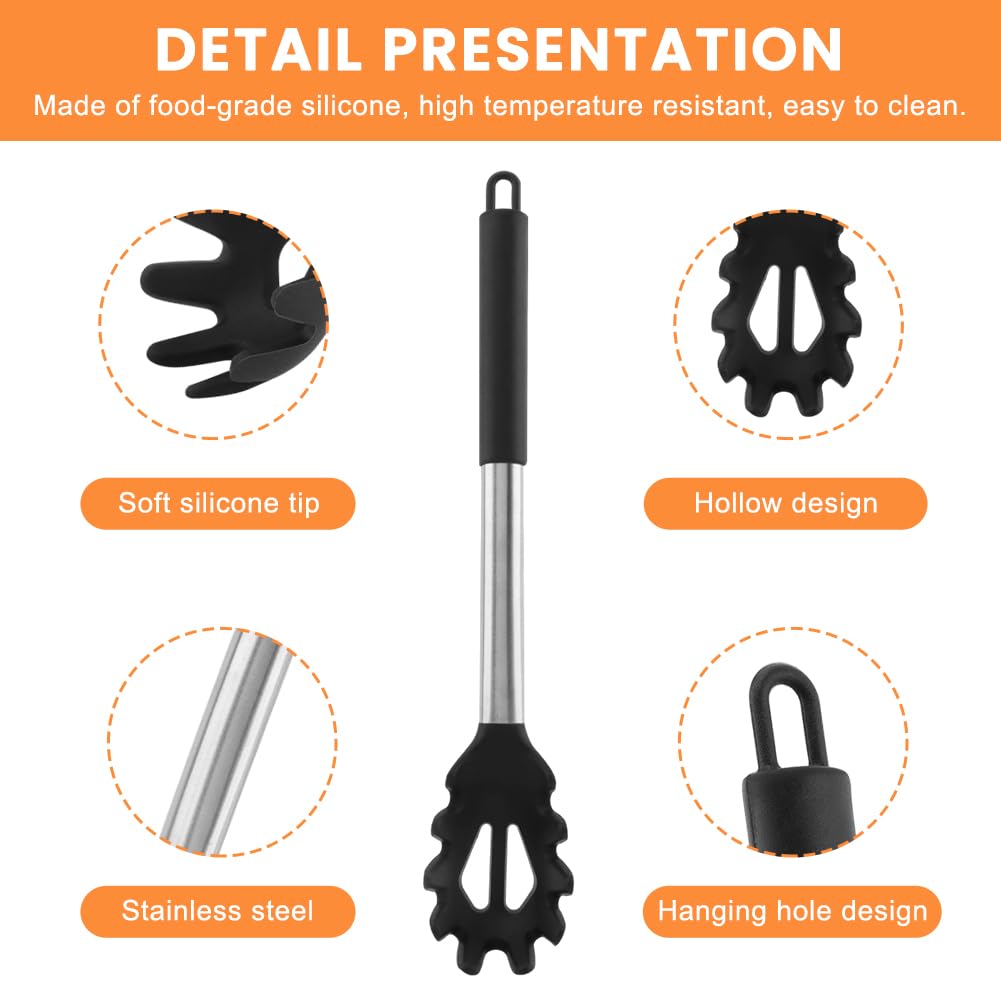 3-Piece Spaghetti Spoon, Pasta Fork & Tongs Set