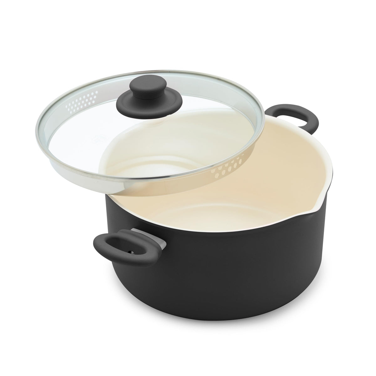 GreenLife 6-Qt Ceramic Nonstick Stockpot with Straining Lid