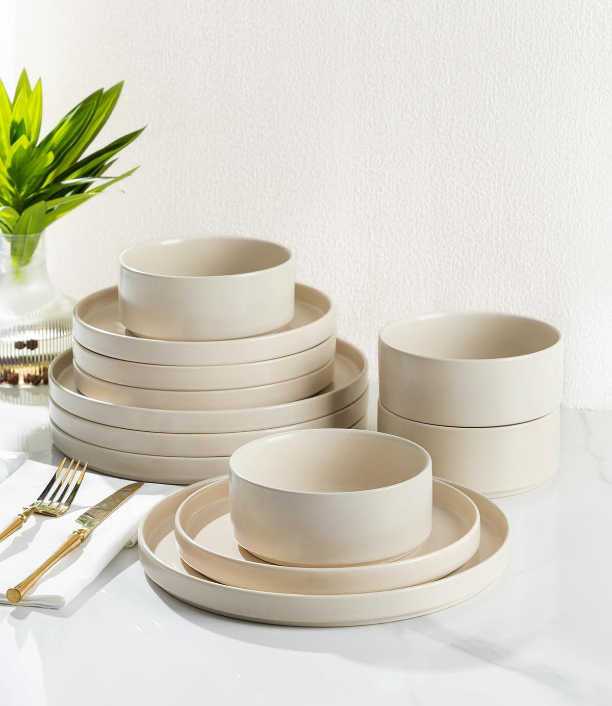 TheTerra Ceramic Dinnerware Plates & Bowls Set