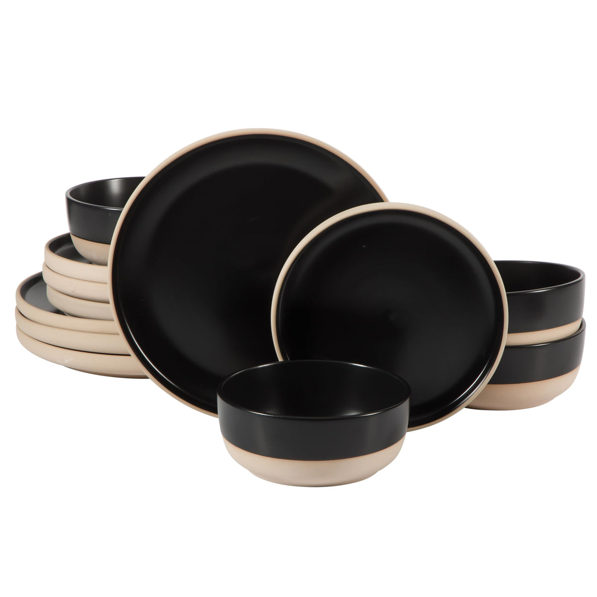 Gibson Home 12-Piece Plates & Bowls Dinnerware Set for 4