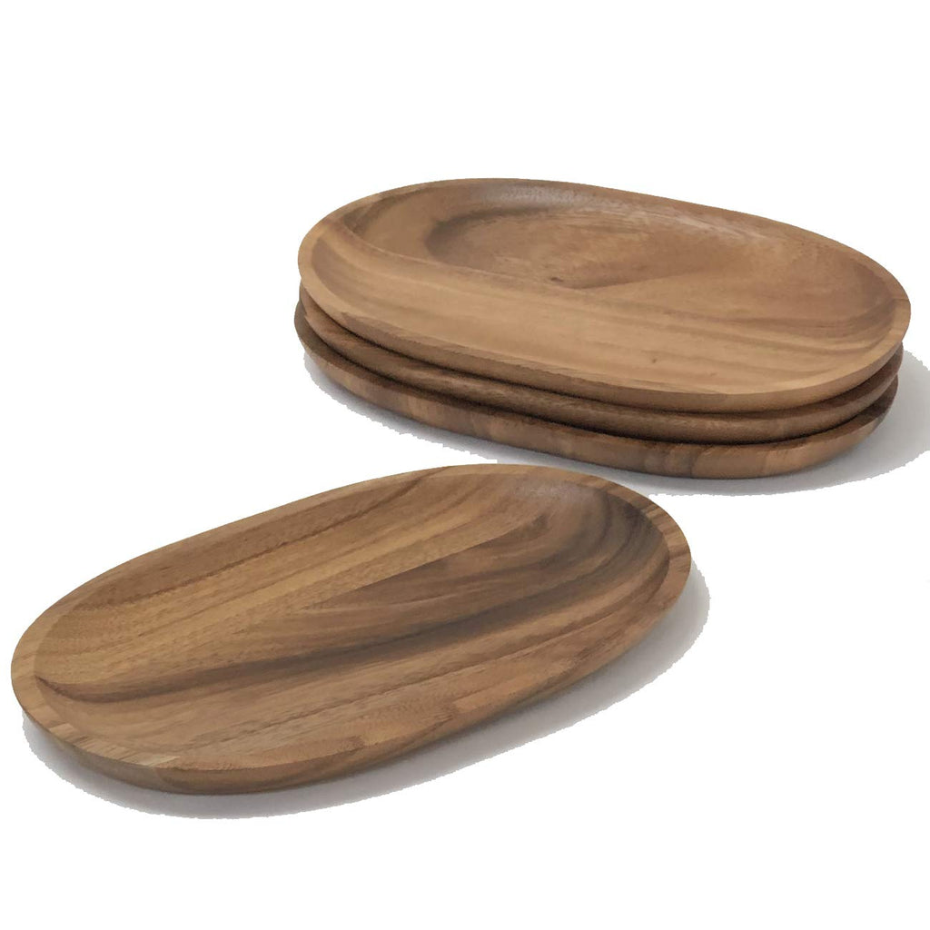 Woodard & Charles Acacia Wood Oval Serving Trays, 48-Pack