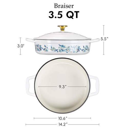 CAROTE Enameled Cast Iron Dutch Oven with Lid, Oven Safe