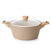 SENSARTE Ceramic Nonstick Stock Pot with Lid for Induction