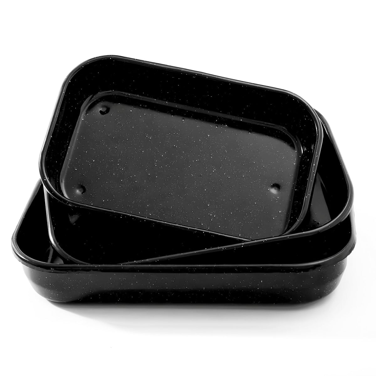 13-Inch Oval Granite Enamel Roasting Pan with Lid