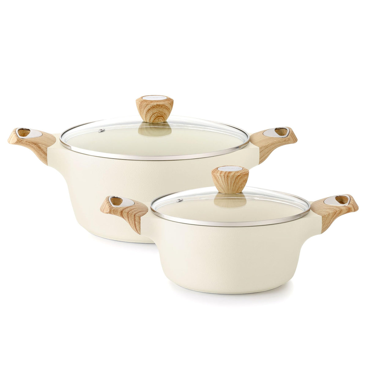 SENSARTE Ceramic Nonstick Stock Pot with Lid for Induction