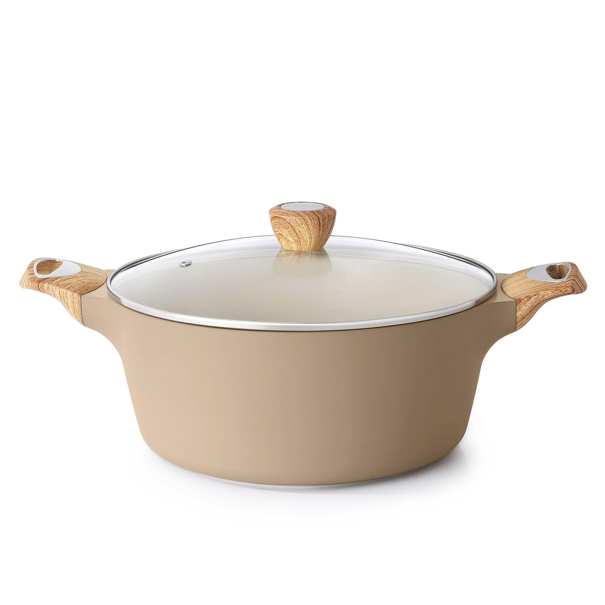 SENSARTE Ceramic Nonstick Stock Pot with Lid for Induction