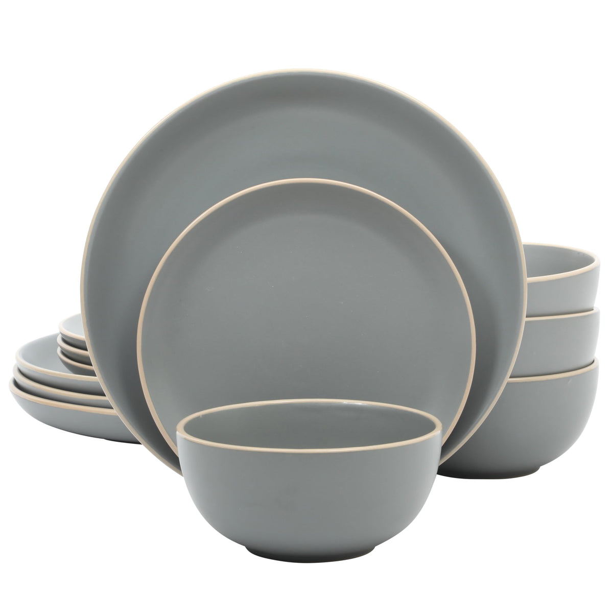 Gibson Home 12-Piece Plates & Bowls Dinnerware Set for 4