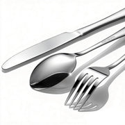 Polished Stainless Steel Silver Flatware Set for Dining