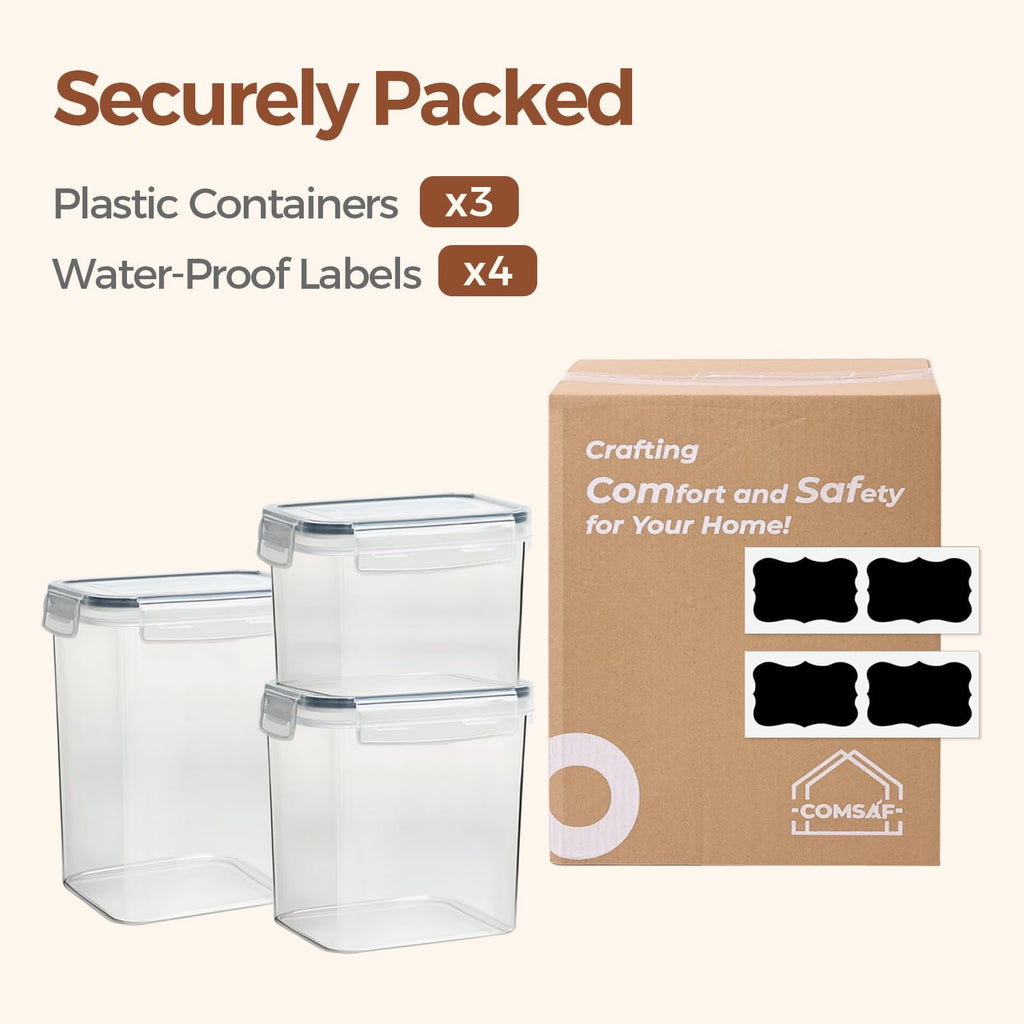 ComSaf Airtight Plastic Food Storage Container for Pantry