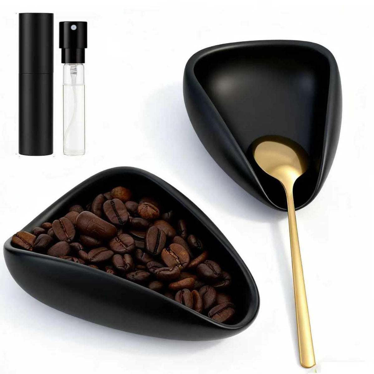 Ceramic Coffee Dosing Cup, Sprayer & Mini Spoon Rest Set