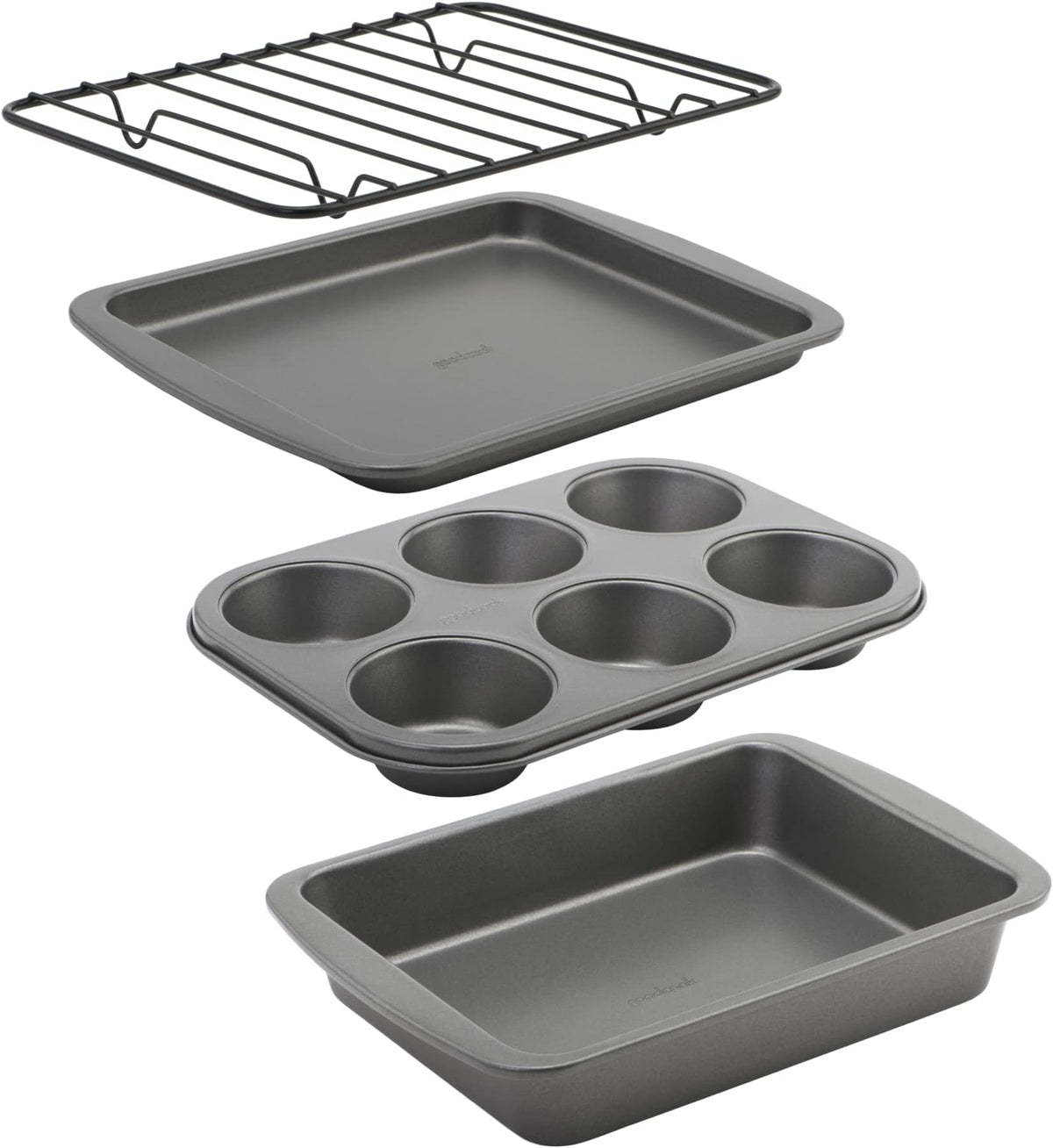 GoodCook 4-Piece Nonstick Steel Toaster Oven Bakeware Set