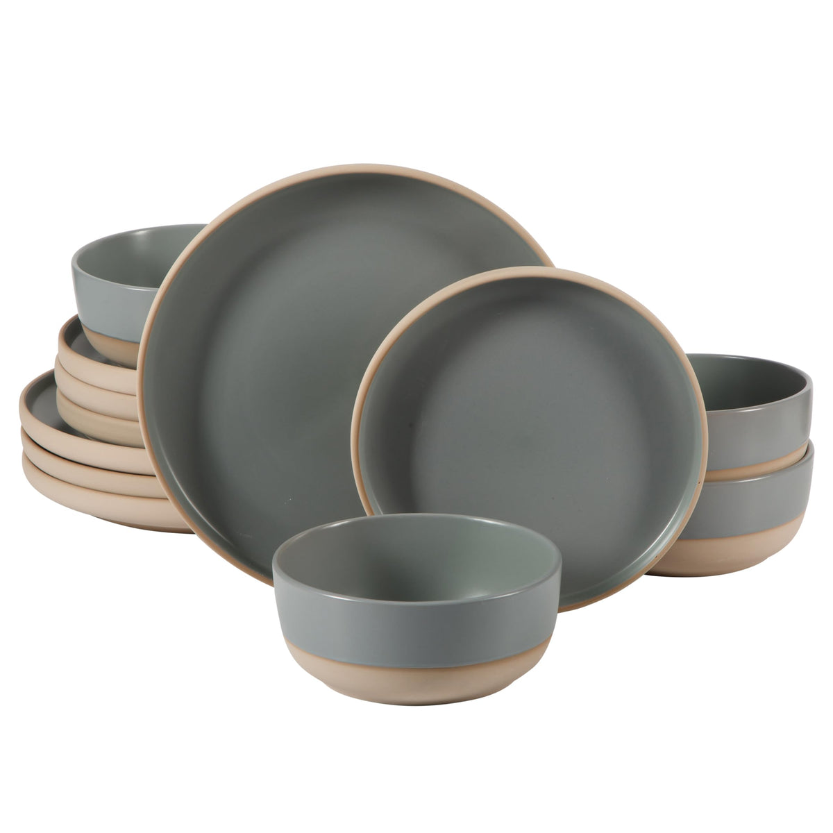 Gibson Home 12-Piece Plates & Bowls Dinnerware Set for 4