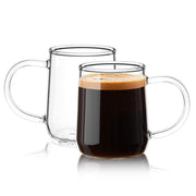 ZMZKKLL Clear Glass Coffee Mugs for Hot & Cold Drinks