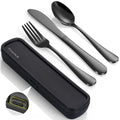 Portable Stainless Steel Camping Flatware Set with Case