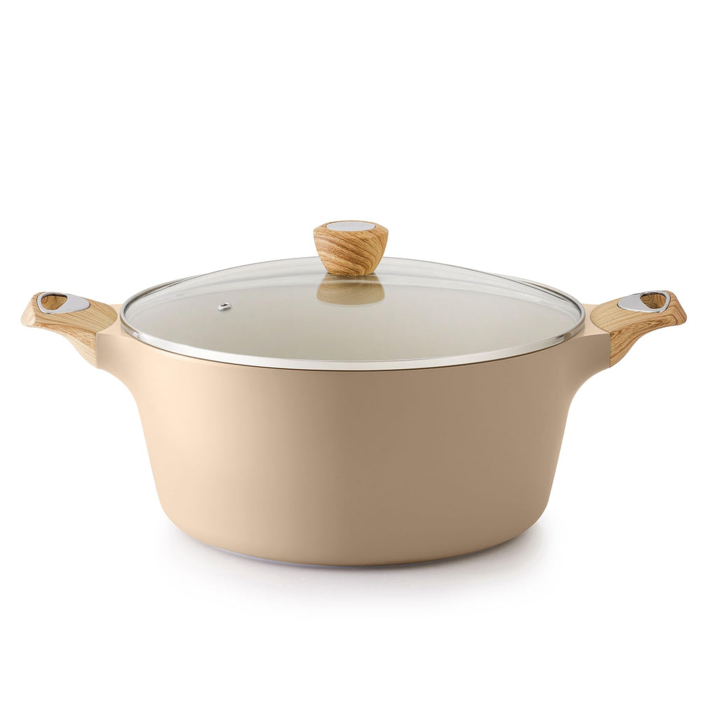SENSARTE Ceramic Nonstick Stock Pot with Lid for Induction