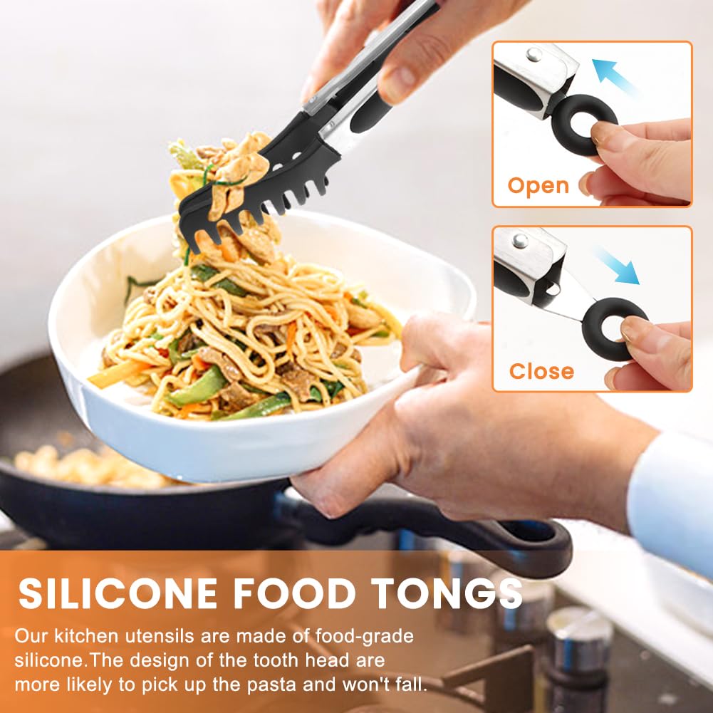 3-Piece Spaghetti Spoon, Pasta Fork & Tongs Set