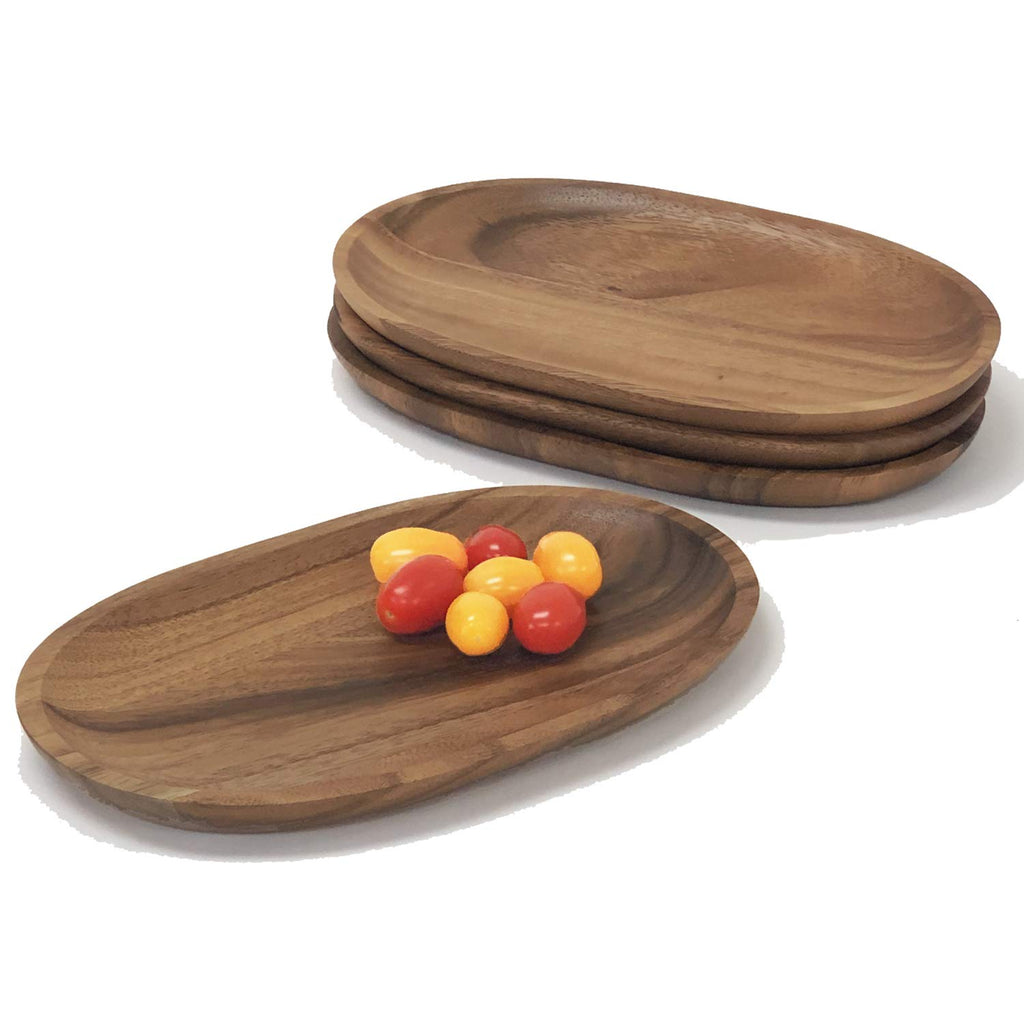 Woodard & Charles Acacia Wood Oval Serving Trays, 48-Pack