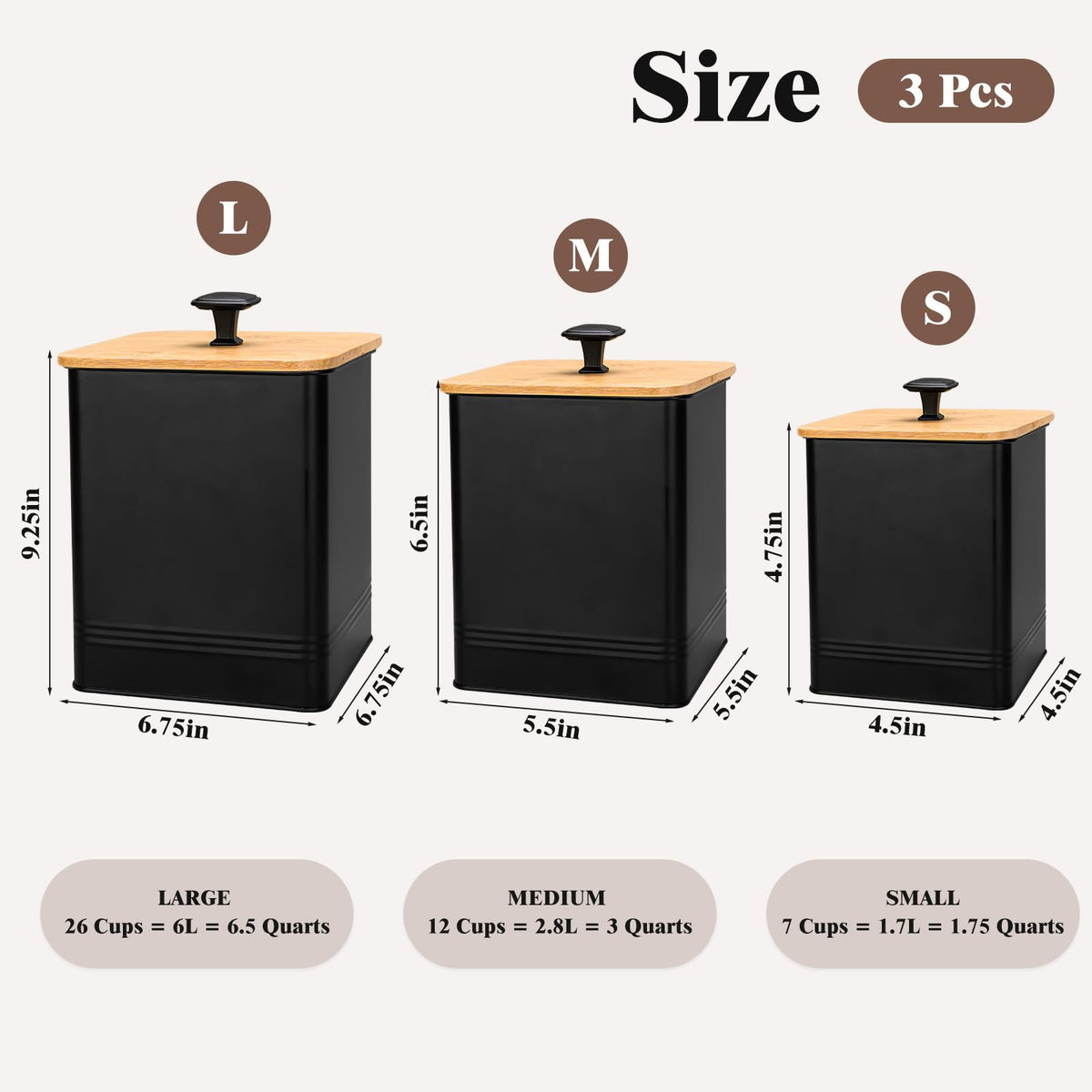 LUKMILEE Airtight Kitchen Canister Set with Chalkboard Labels