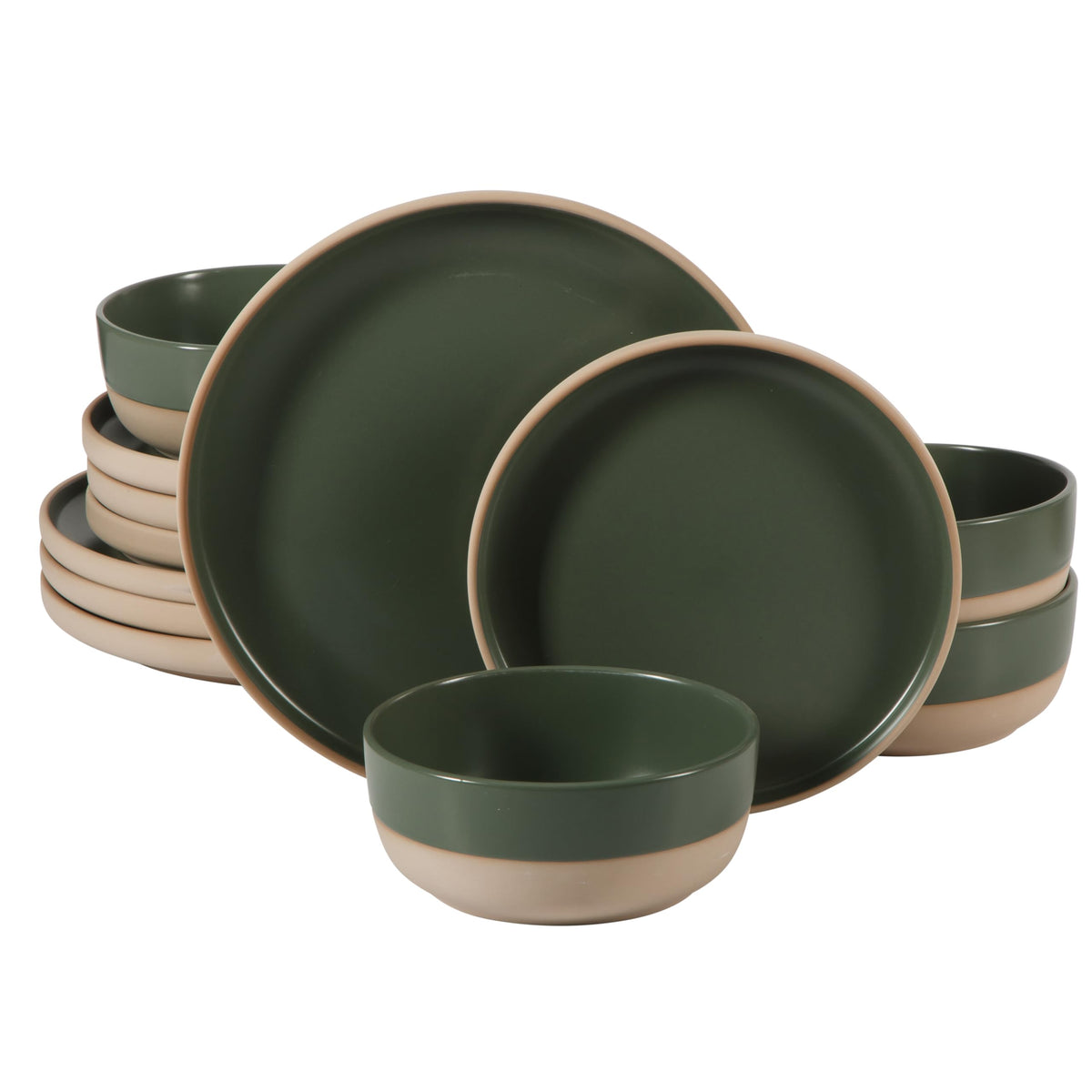 Gibson Home 12-Piece Plates & Bowls Dinnerware Set for 4
