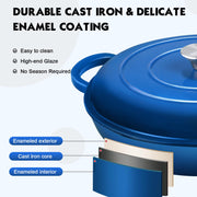 Overmont 3.8-Qt Enameled Cast Iron Braiser with Lid