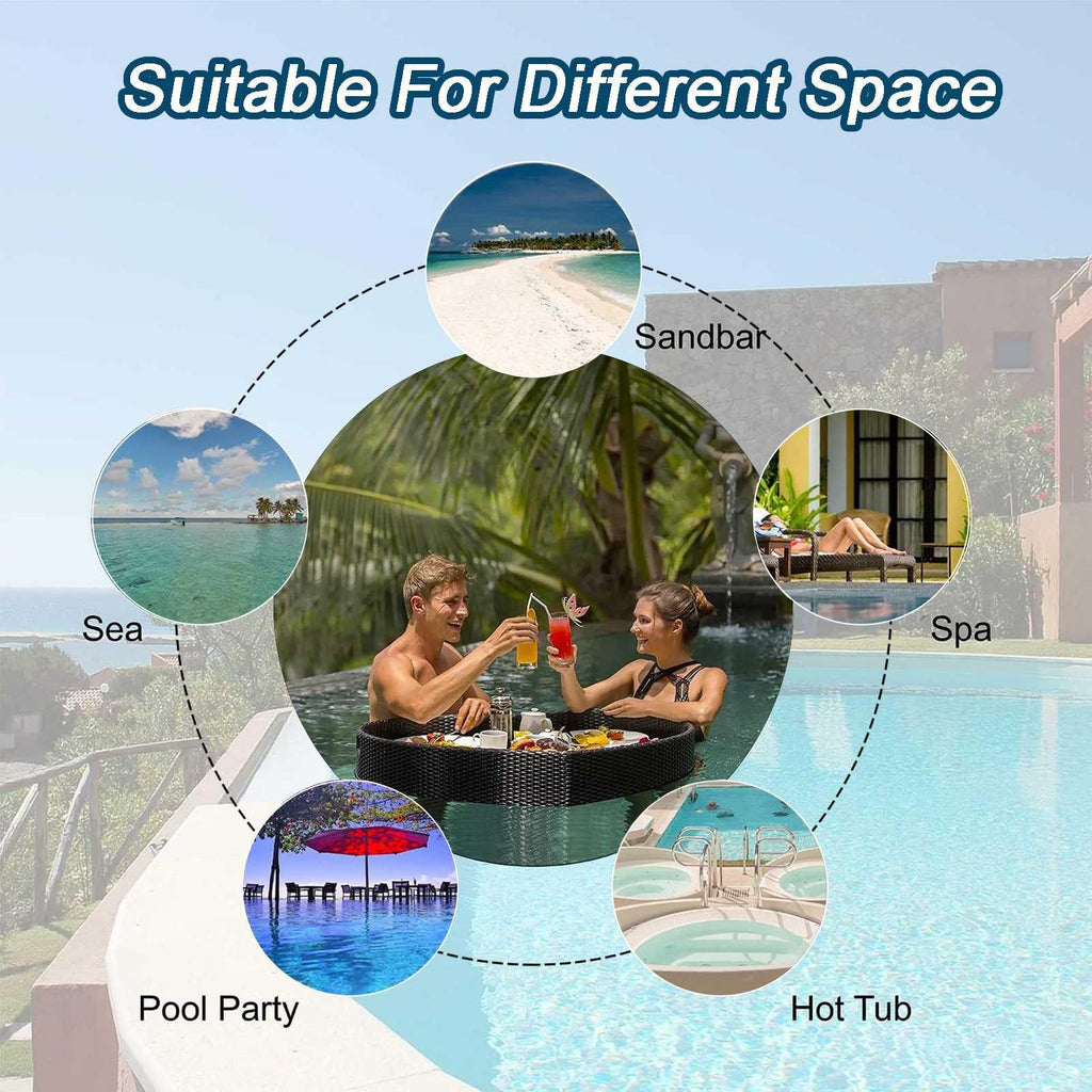 Heart-Shaped Woven Floating Pool Serving Tray for Parties