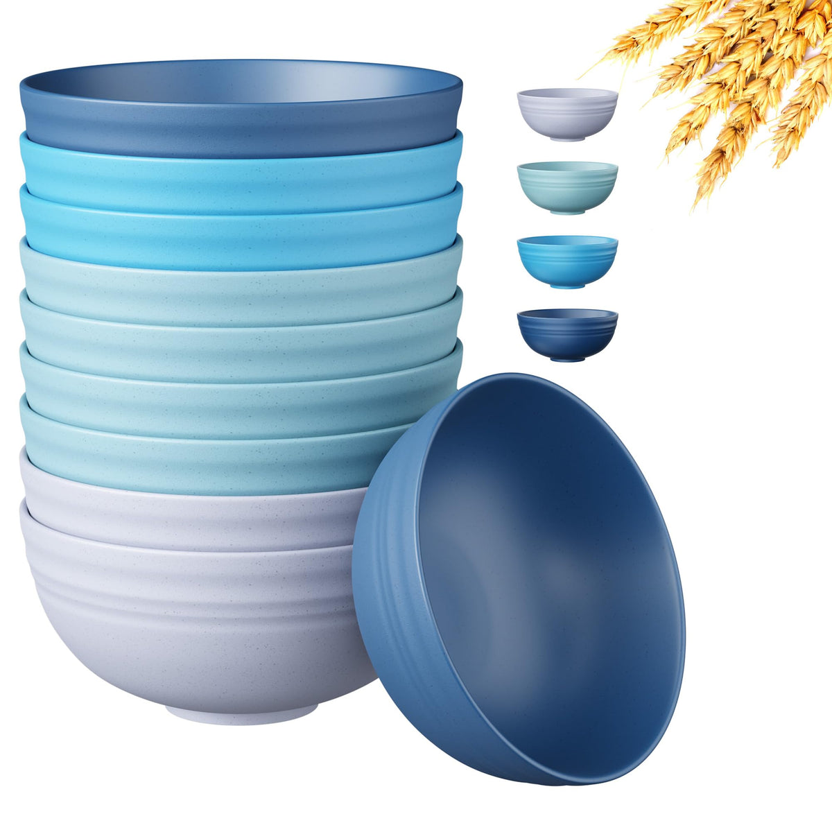 Quatish Unbreakable Wheat Straw Cereal Bowls Set