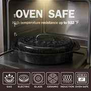 13-Inch Oval Granite Enamel Roasting Pan with Lid